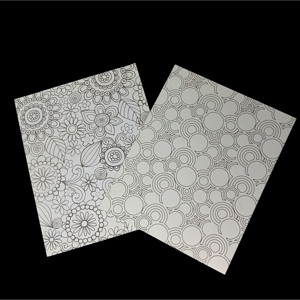 Portfolio Folders To Color Flowers And Circles Vintage 2010 Gartner Set Of Two